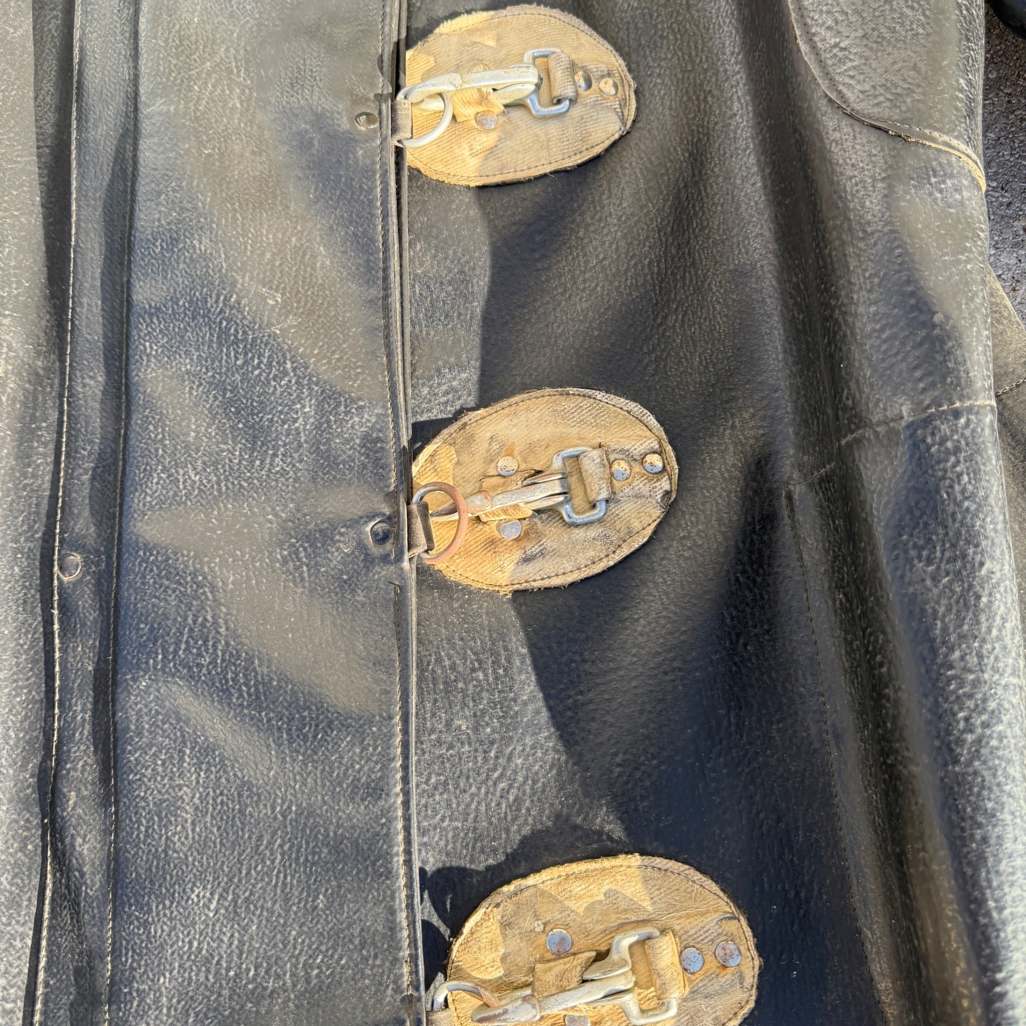 Antique Vintage Fire Police Dept Firefighter Rubber Jacket Coat Early Raincoat