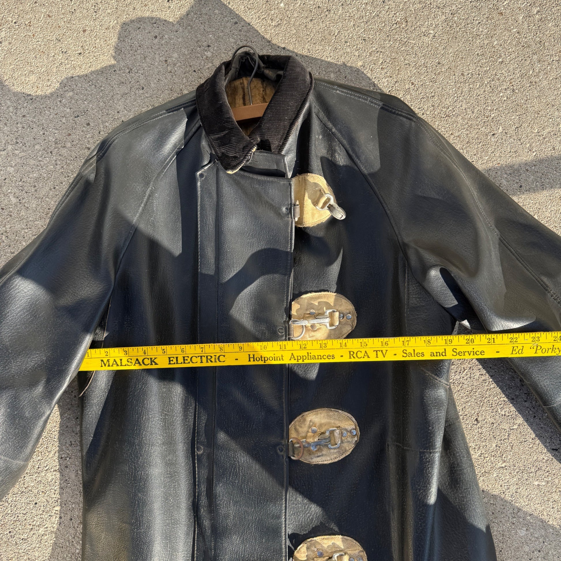 Antique Vintage Fire Police Dept Firefighter Rubber Jacket Coat Early Raincoat