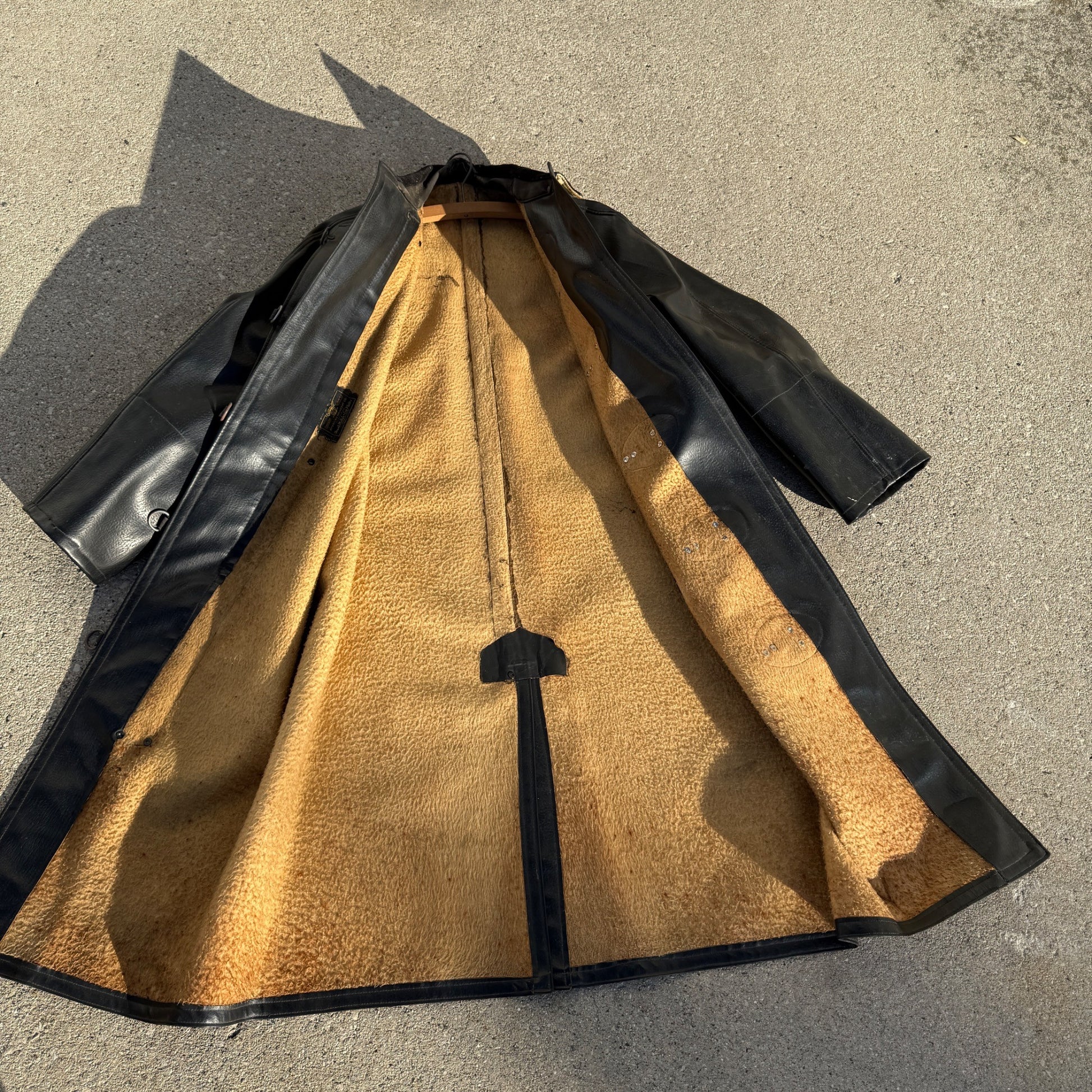 Antique Vintage Fire Police Dept Firefighter Rubber Jacket Coat Early Raincoat