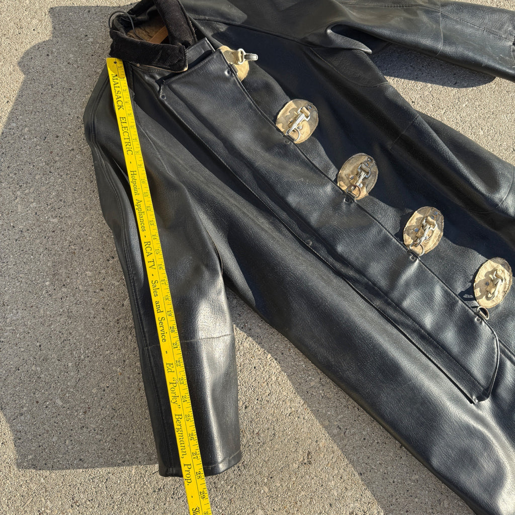 Antique Vintage Fire Police Dept Firefighter Rubber Jacket Coat Early Raincoat