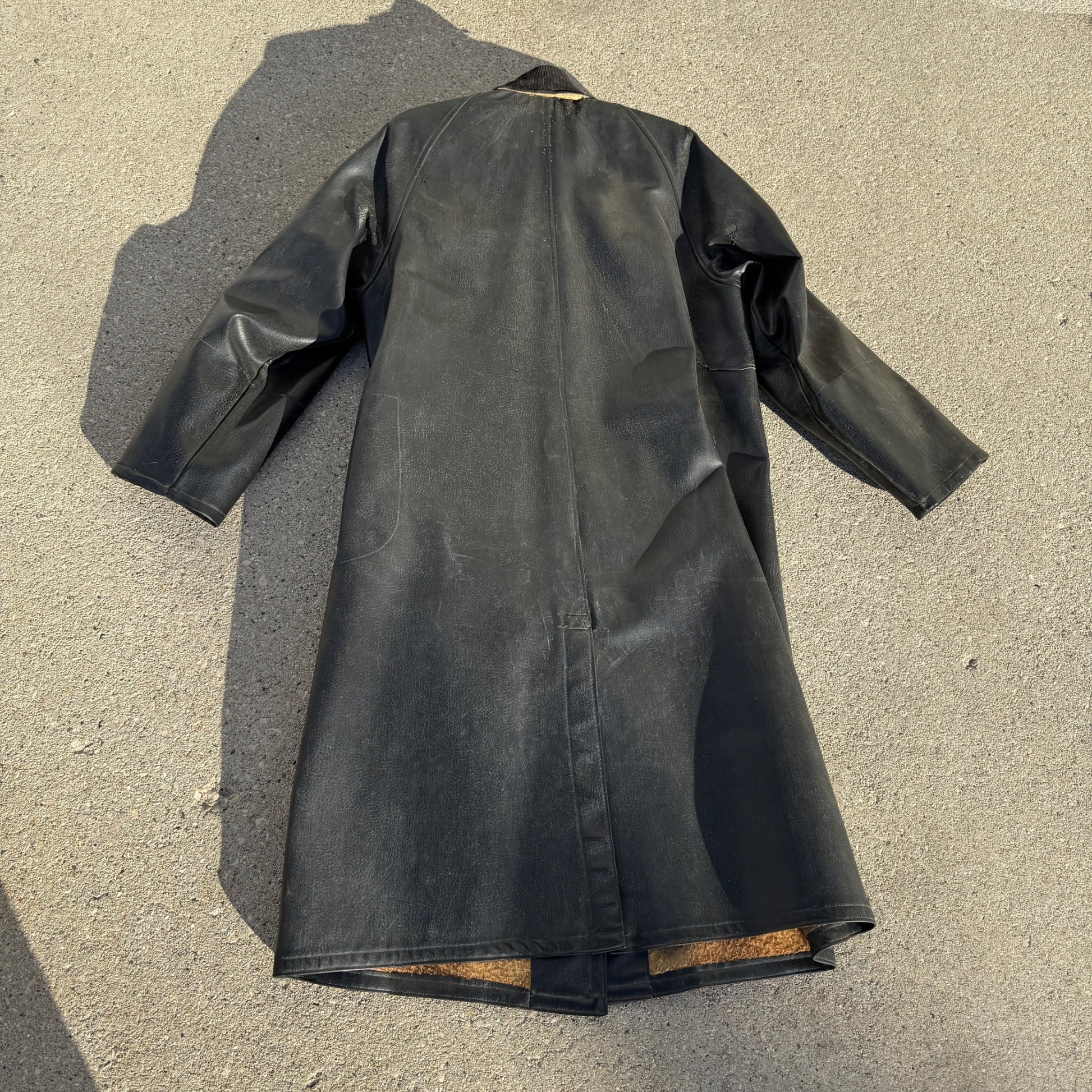 Antique Vintage Fire Police Dept Firefighter Rubber Jacket Coat Early Raincoat