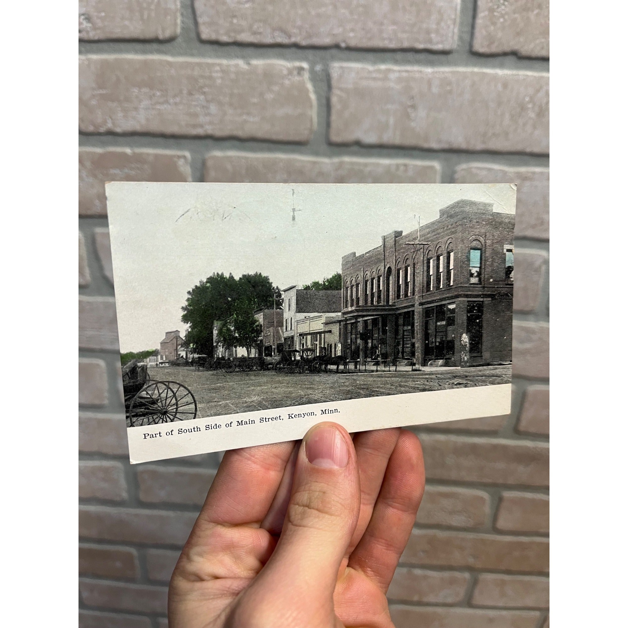 Kenyon Minnesota Postcard South Side Main Street View Linen 1909 Minn MN