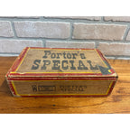 Vintage 1930s Porter's Special Wooden Cigar Box Tampa Milwaukee Wisconsin WI Wis