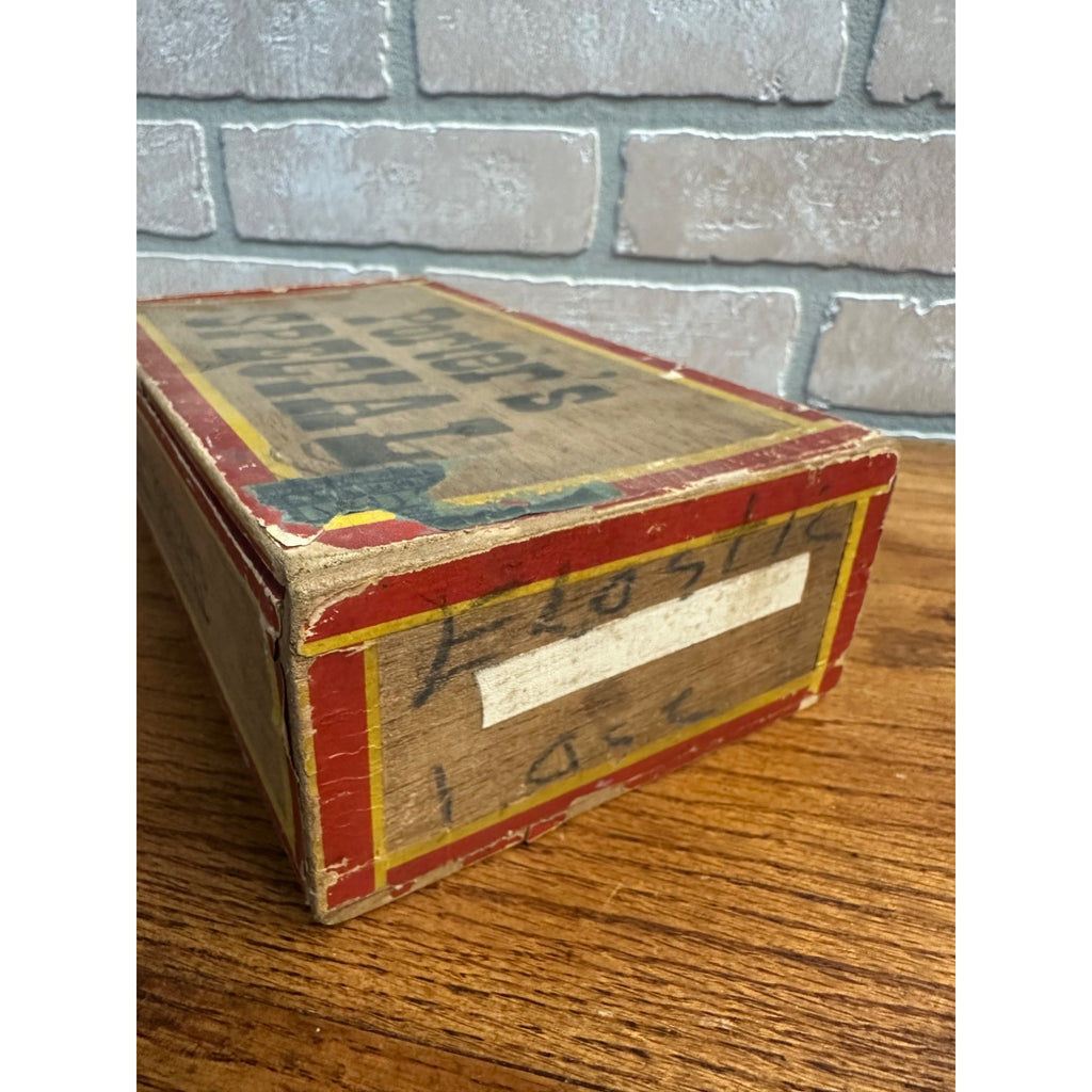 Vintage 1930s Porter's Special Wooden Cigar Box Tampa Milwaukee Wisconsin WI Wis