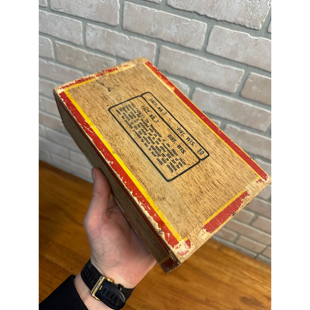 Vintage 1930s Porter's Special Wooden Cigar Box Tampa Milwaukee Wisconsin WI Wis