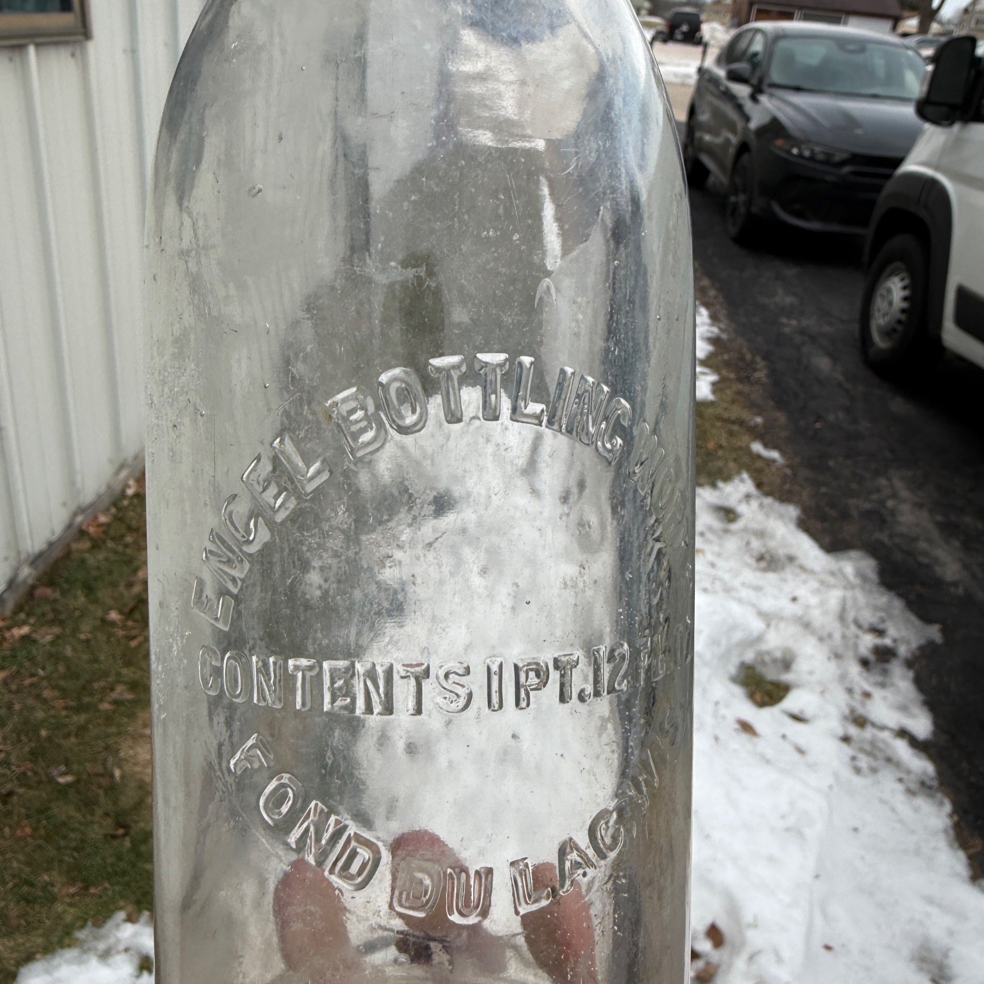 Engel Bottling Works Fond Du Lac Wis Quart Bottle 1 Pint 12 Fl Oz Clear Soda