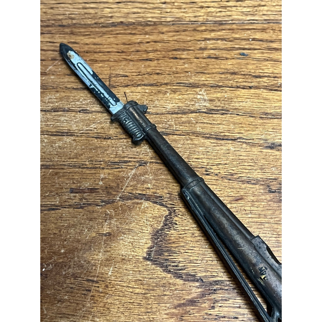 Original 1944 WWII Vintage M1 GARAND RIFLE w/ BAYONET LETTER OPENER~Bronze Metal