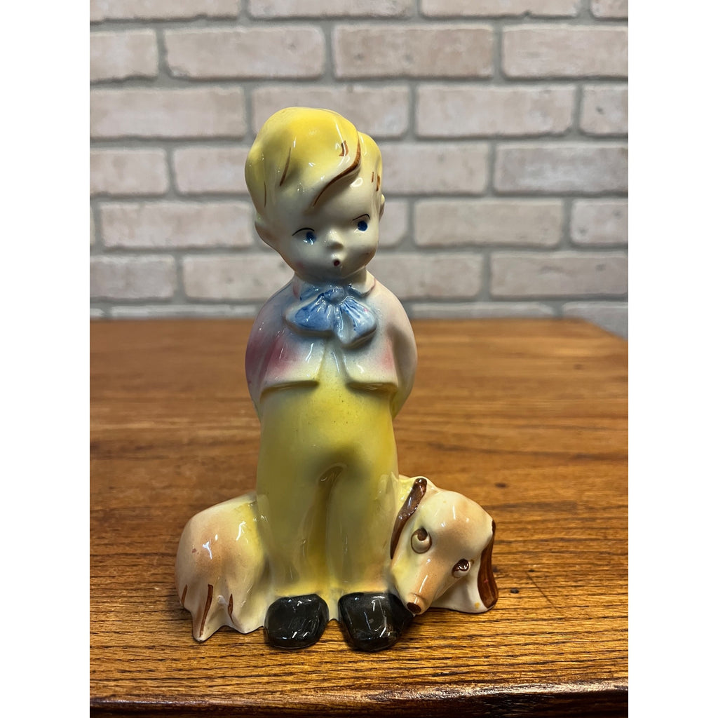 Vintage Elsa "A Boy and His Dog"  Dachshund Ceramic Figurine MCM