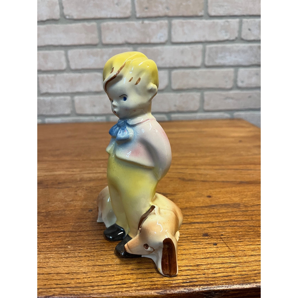 Vintage Elsa "A Boy and His Dog"  Dachshund Ceramic Figurine MCM