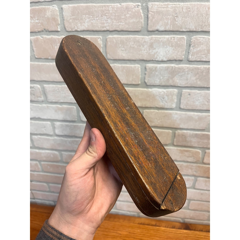 Primitive Handmade Sliding Lid Wood Box Sewing or Pencil / Ink Pen Case AAFA