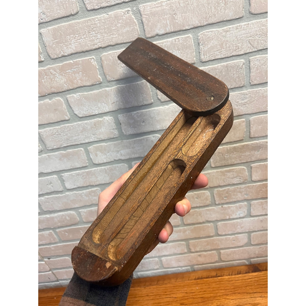 Primitive Handmade Sliding Lid Wood Box Sewing or Pencil / Ink Pen Case AAFA