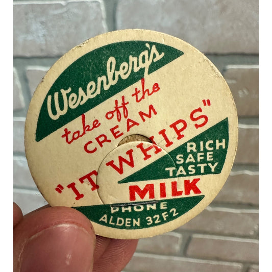 Milk Bottle Cap - Wesenberg's Dairy Farm - Oshkosh, (Wisconsin) Wis WI