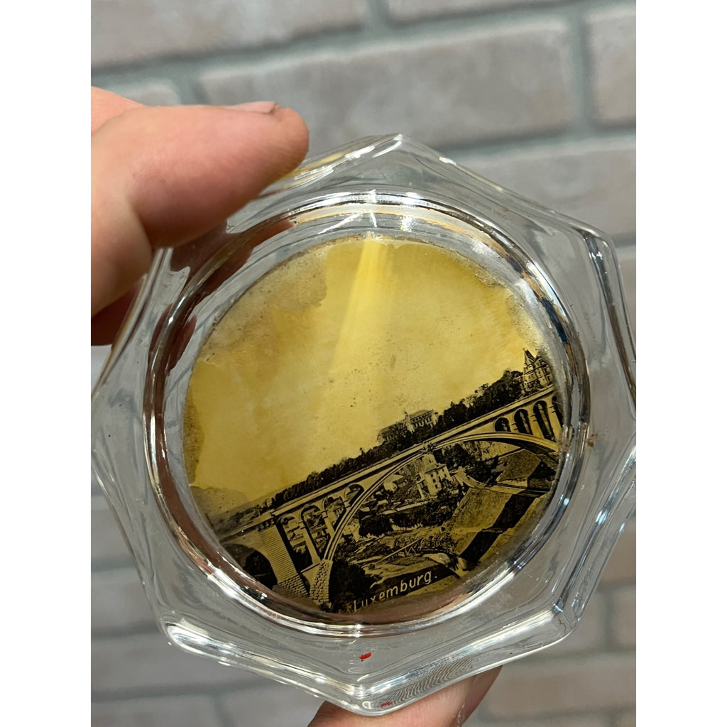 Vintage 1930s Luxembourg Real Photo Souvenir Glass Paperweight