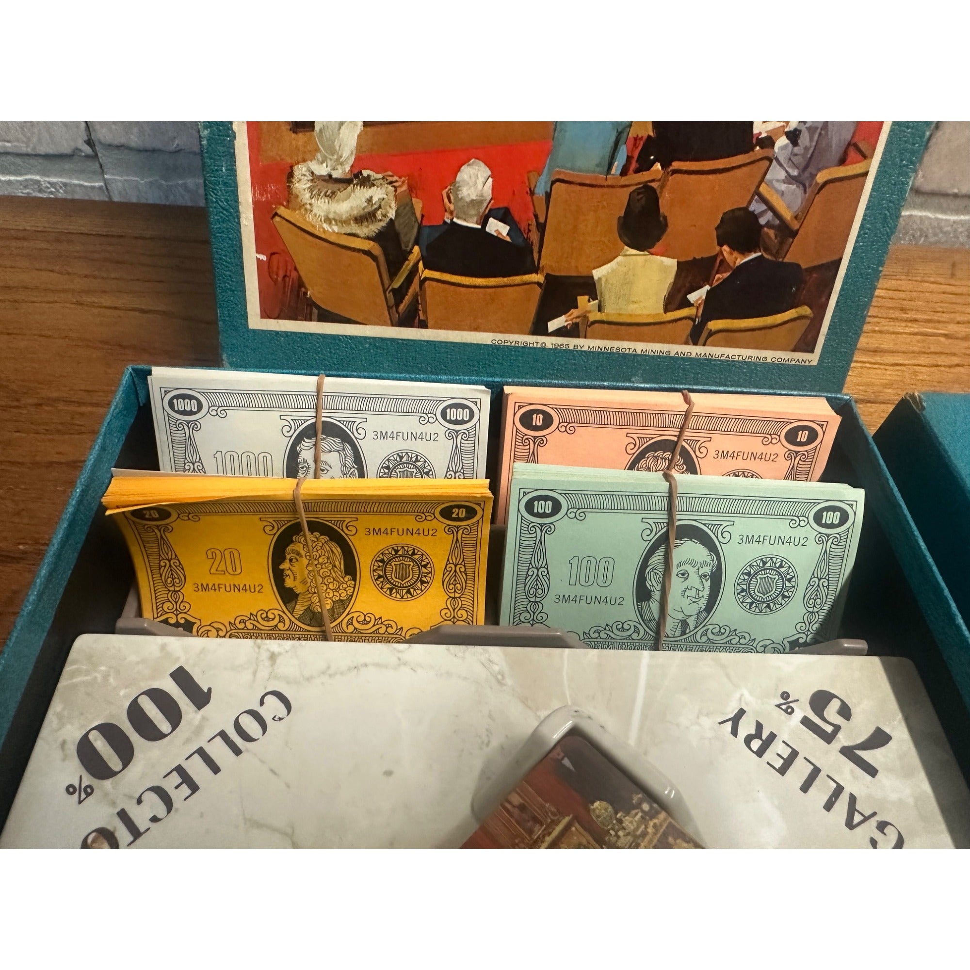 1965 Hi-Bid The Auction Game 3M Bookshelf Game Slightly Played Complete