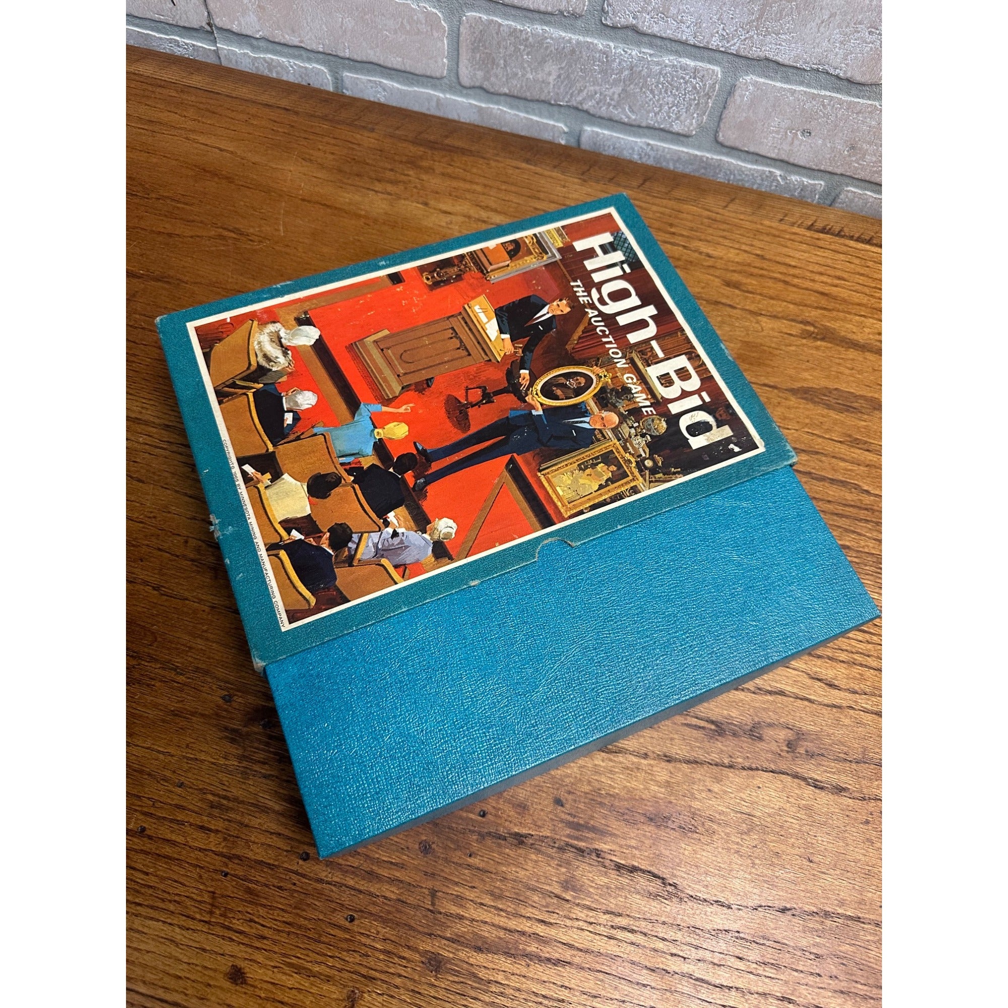 1965 Hi-Bid The Auction Game 3M Bookshelf Game Slightly Played Complete
