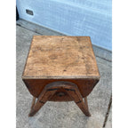 Antique Primitive 19th c. Standing Wooden Butter Churn Hand Crank Four-Legged