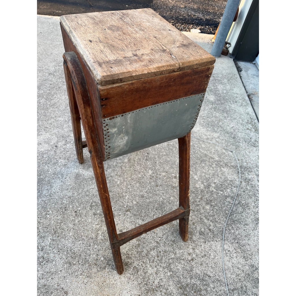 Antique Primitive 19th c. Standing Wooden Butter Churn Hand Crank Four-Legged