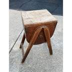 Antique Primitive 19th c. Standing Wooden Butter Churn Hand Crank Four-Legged