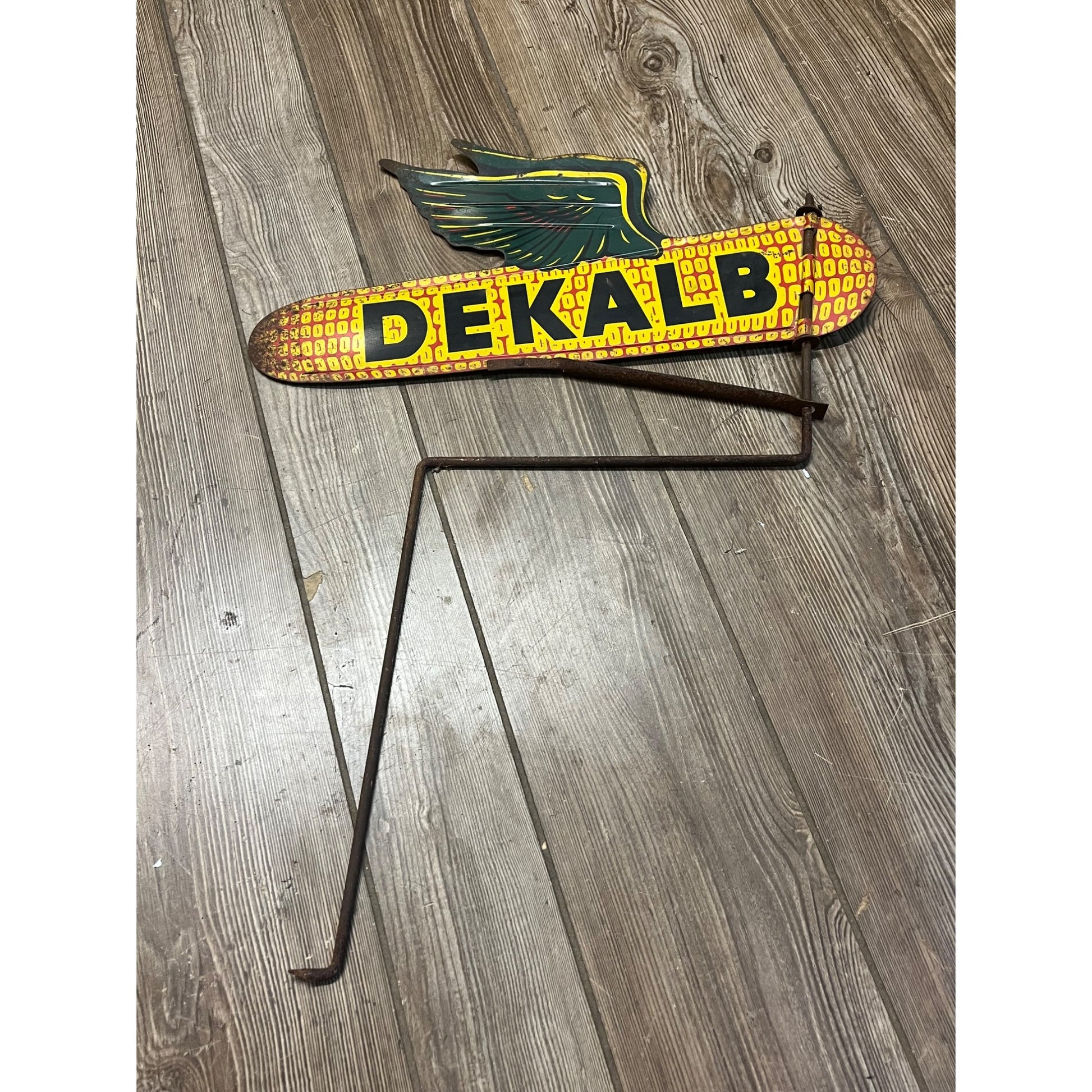 Vintage Dekalb Seed Corn Tin Metal Advertising Weathervane Sign