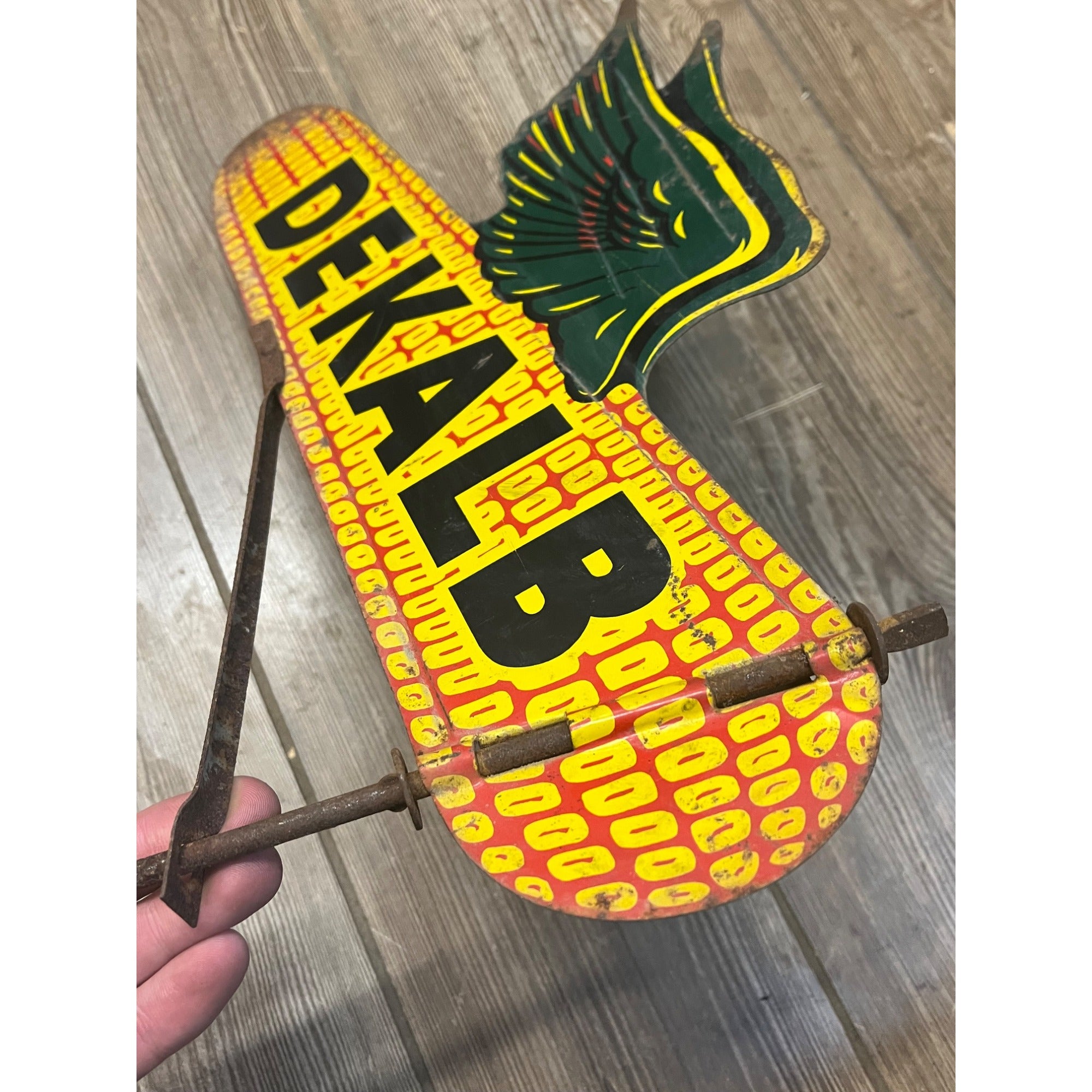 Vintage Dekalb Seed Corn Tin Metal Advertising Weathervane Sign
