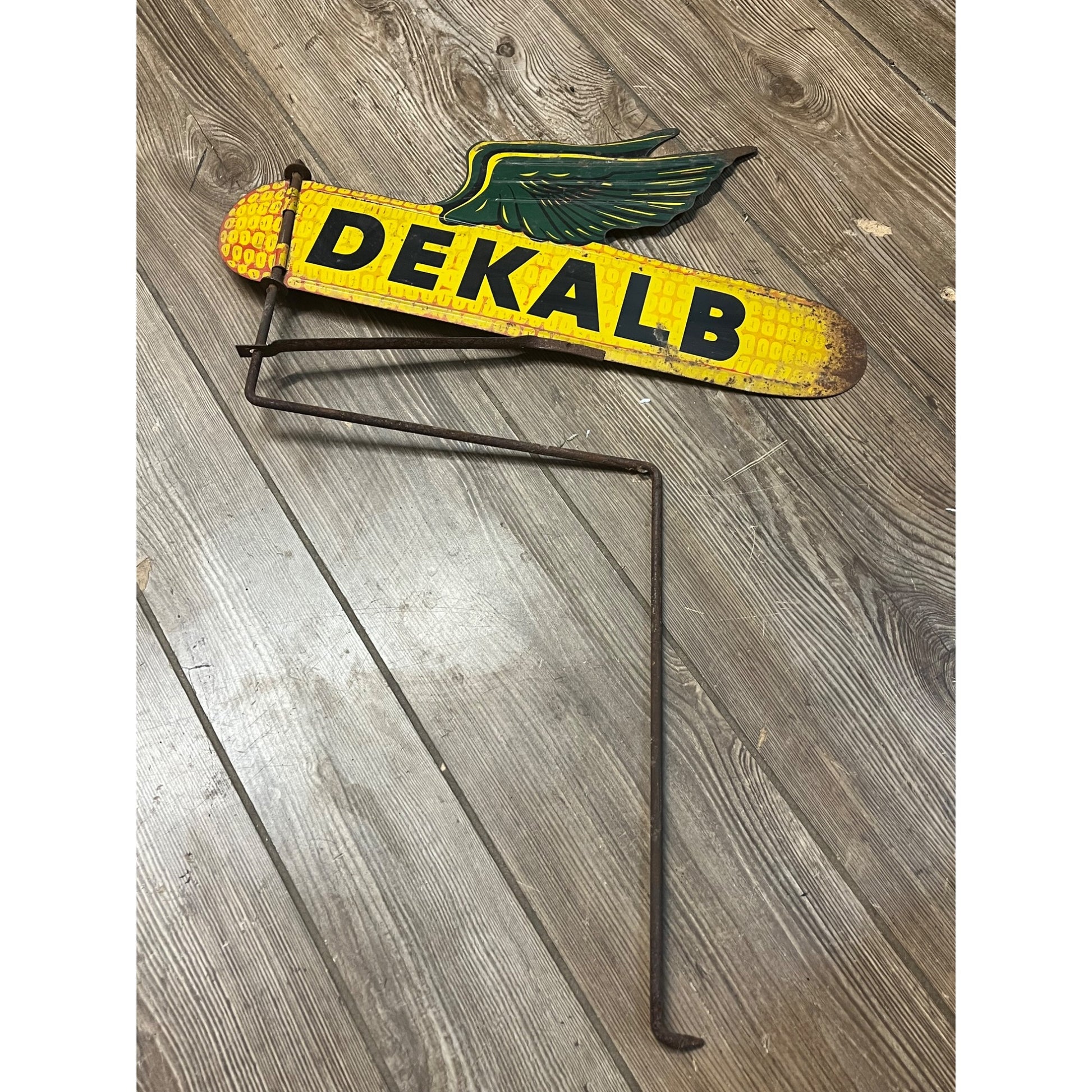 Vintage Dekalb Seed Corn Tin Metal Advertising Weathervane Sign