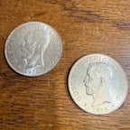 (2) 1939 Denmark 2 Kroner Silver Fine  Coins
