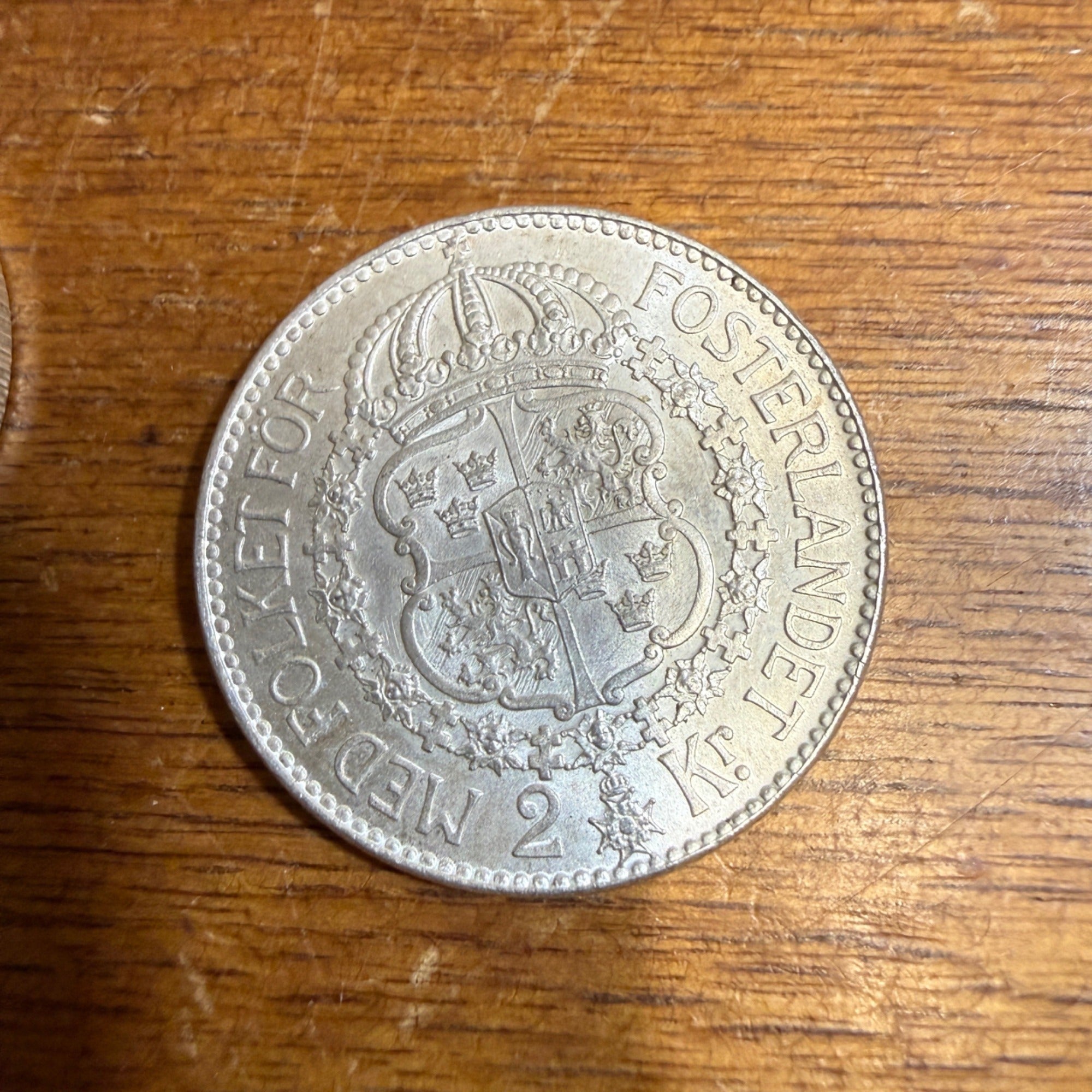 (2) 1939 Denmark 2 Kroner Silver Fine  Coins