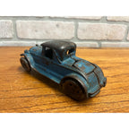 Antique 1920s Cast Iron Blue Coupe Toy w/ Rumble Seat AC Williams