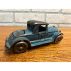 Antique 1920s Cast Iron Blue Coupe Toy w/ Rumble Seat AC Williams