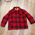 Vintage JC Higgins Woolrich Red Buffalo Plaid Wool Flannel Jacket Hunting