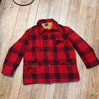 Vintage JC Higgins Woolrich Red Buffalo Plaid Wool Flannel Jacket Hunting