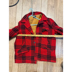 Vintage JC Higgins Woolrich Red Buffalo Plaid Wool Flannel Jacket Hunting