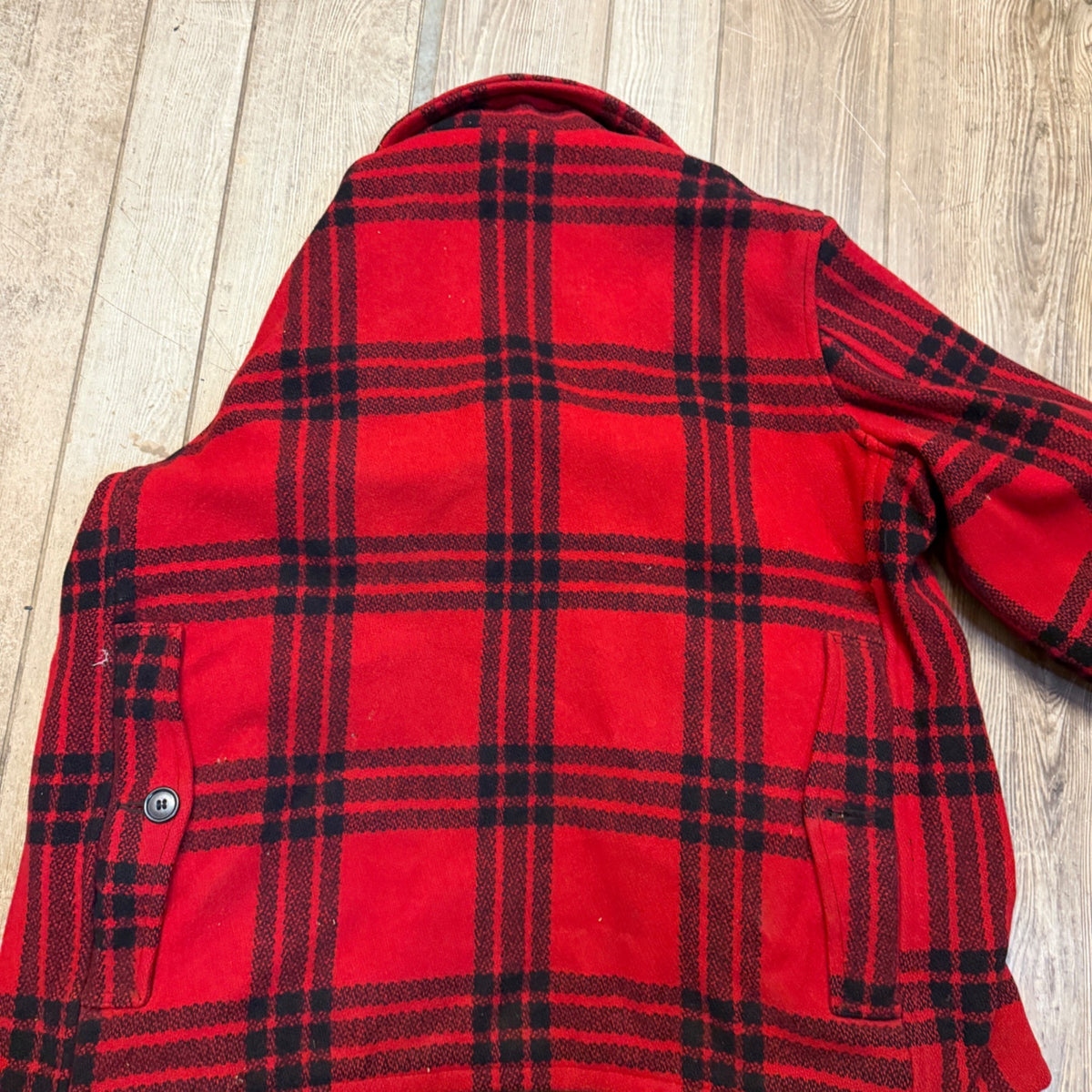 Vintage JC Higgins Woolrich Red Buffalo Plaid Wool Flannel Jacket Hunting