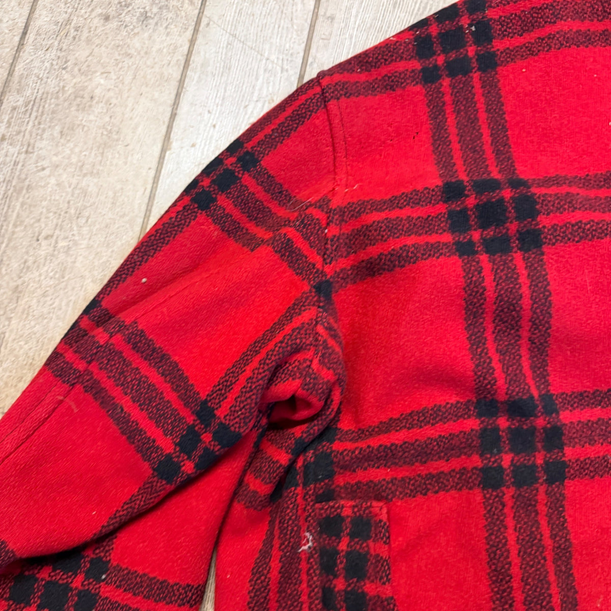 Vintage JC Higgins Woolrich Red Buffalo Plaid Wool Flannel Jacket Hunting