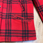 Vintage JC Higgins Woolrich Red Buffalo Plaid Wool Flannel Jacket Hunting