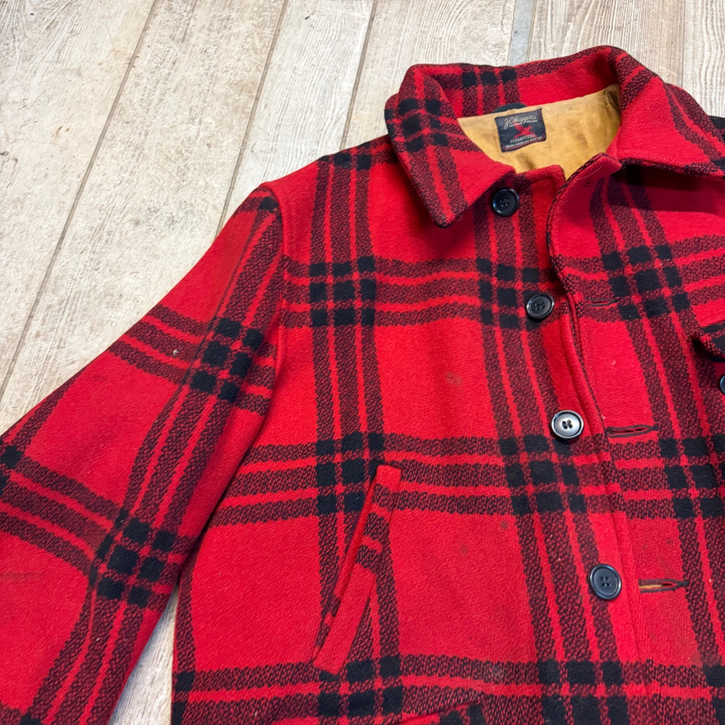 Vintage JC Higgins Woolrich Red Buffalo Plaid Wool Flannel Jacket Hunting