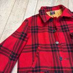 Vintage JC Higgins Woolrich Red Buffalo Plaid Wool Flannel Jacket Hunting
