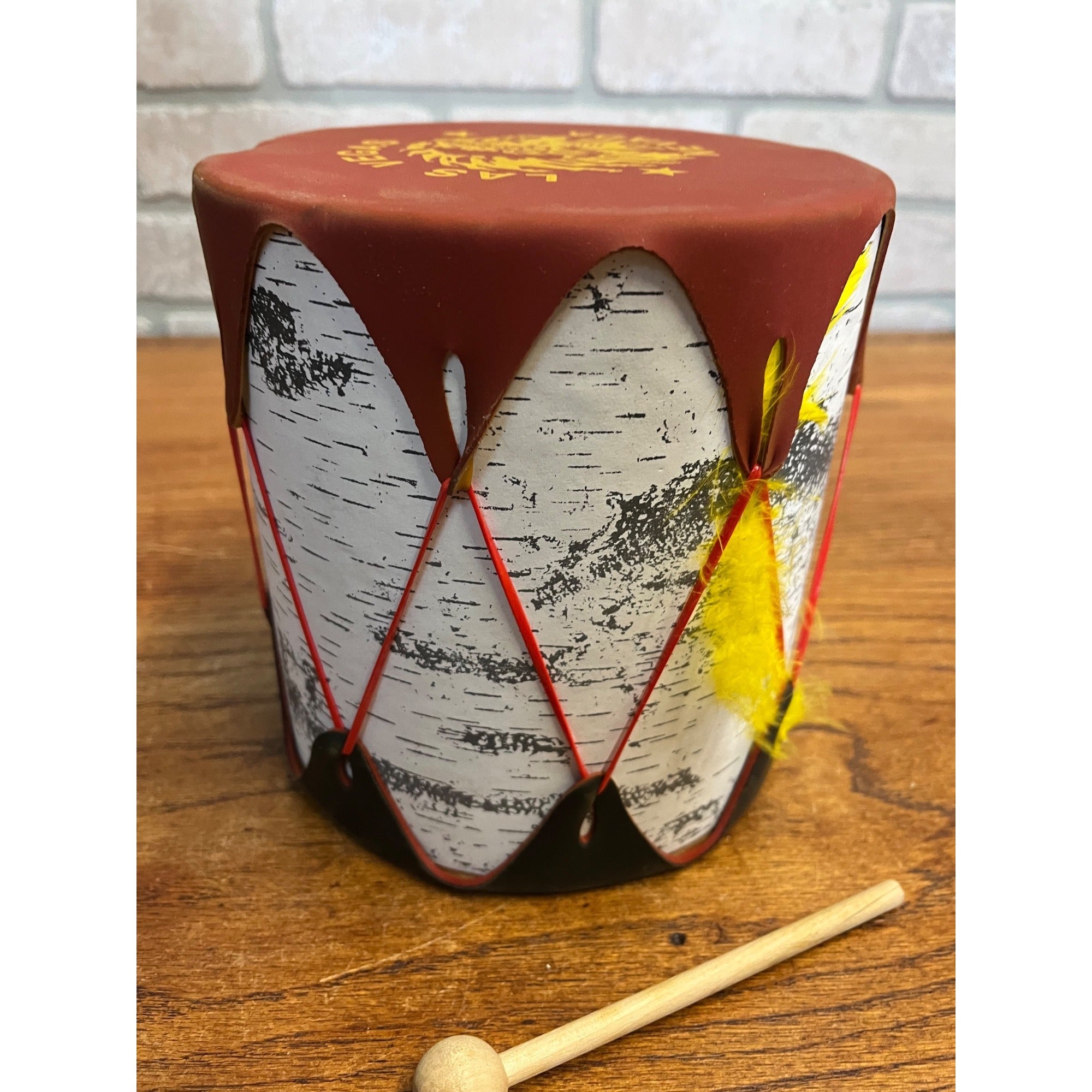 Vintage Native American Indian Las Vegas Nevada Toy Drum Souvenir Western Decor