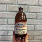 Vintage Budwesier Shorty Beer Glass Bottle 1970s 6.5" tall 12 oz Stubby