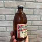Vintage Budwesier Shorty Beer Glass Bottle 1970s 6.5" tall 12 oz Stubby