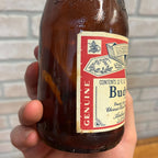 Vintage Budwesier Shorty Beer Glass Bottle 1970s 6.5" tall 12 oz Stubby