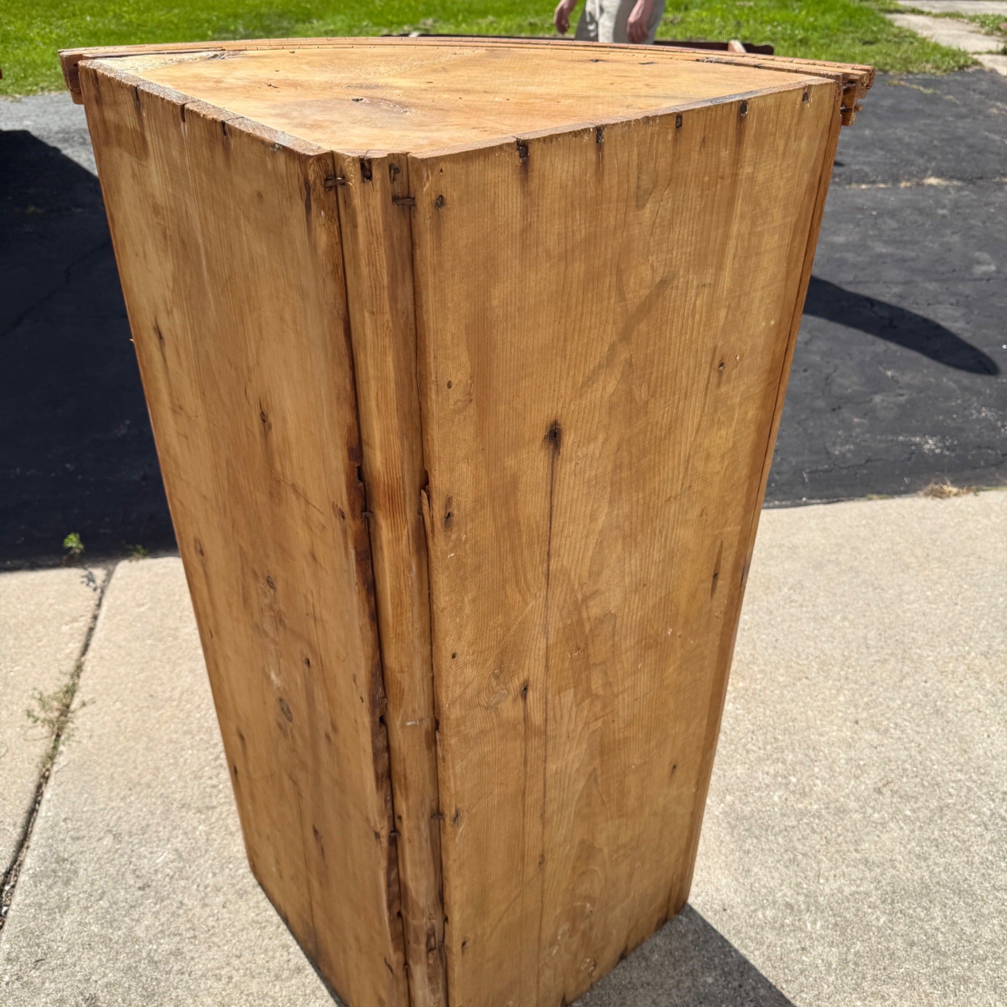 Antique Early American Corner Cupboard Primitive Country Pantry Small Jelly Cabinet