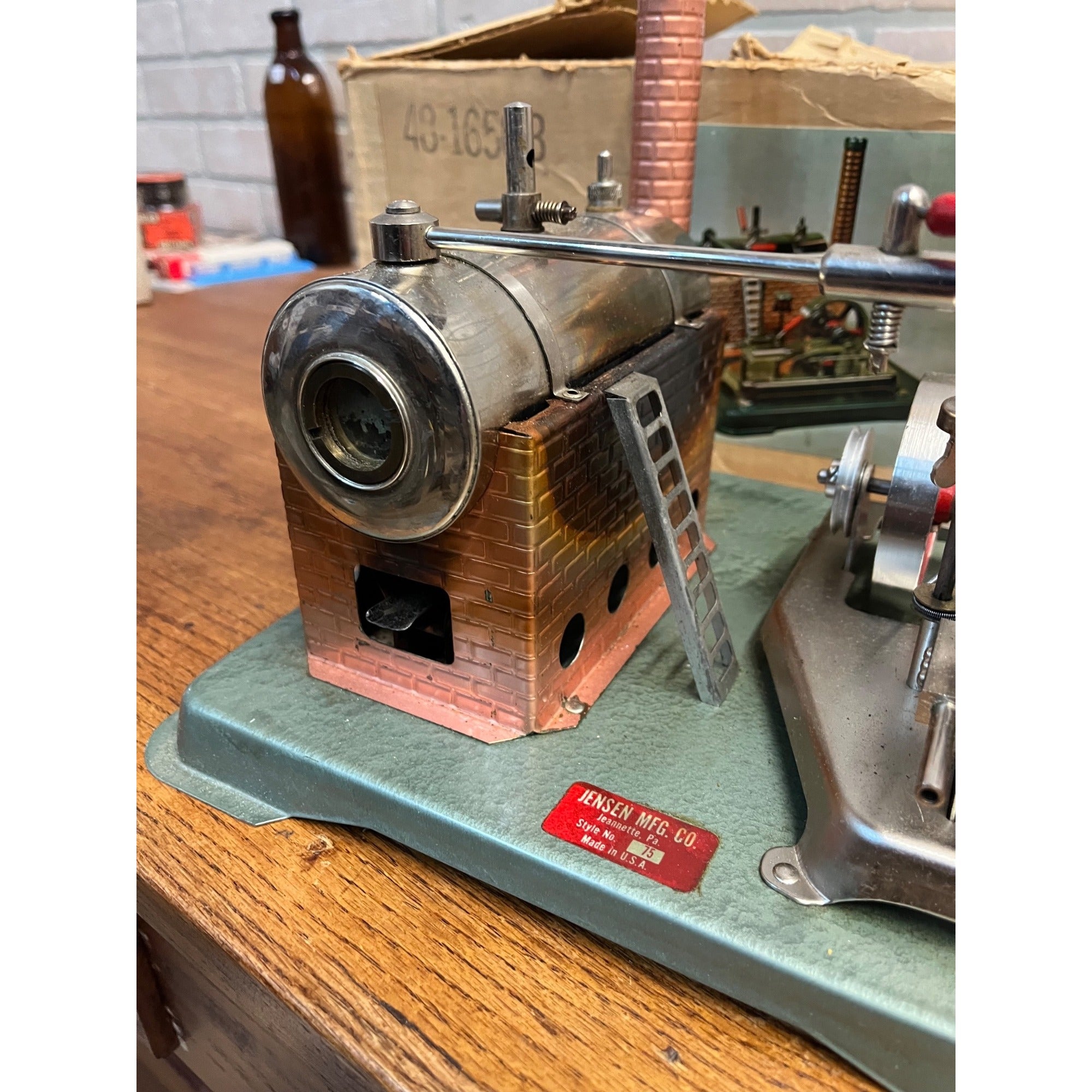 Vintage 1960's Jensen #75 Live Steam Dry Fuel Engine In Original Box Toy