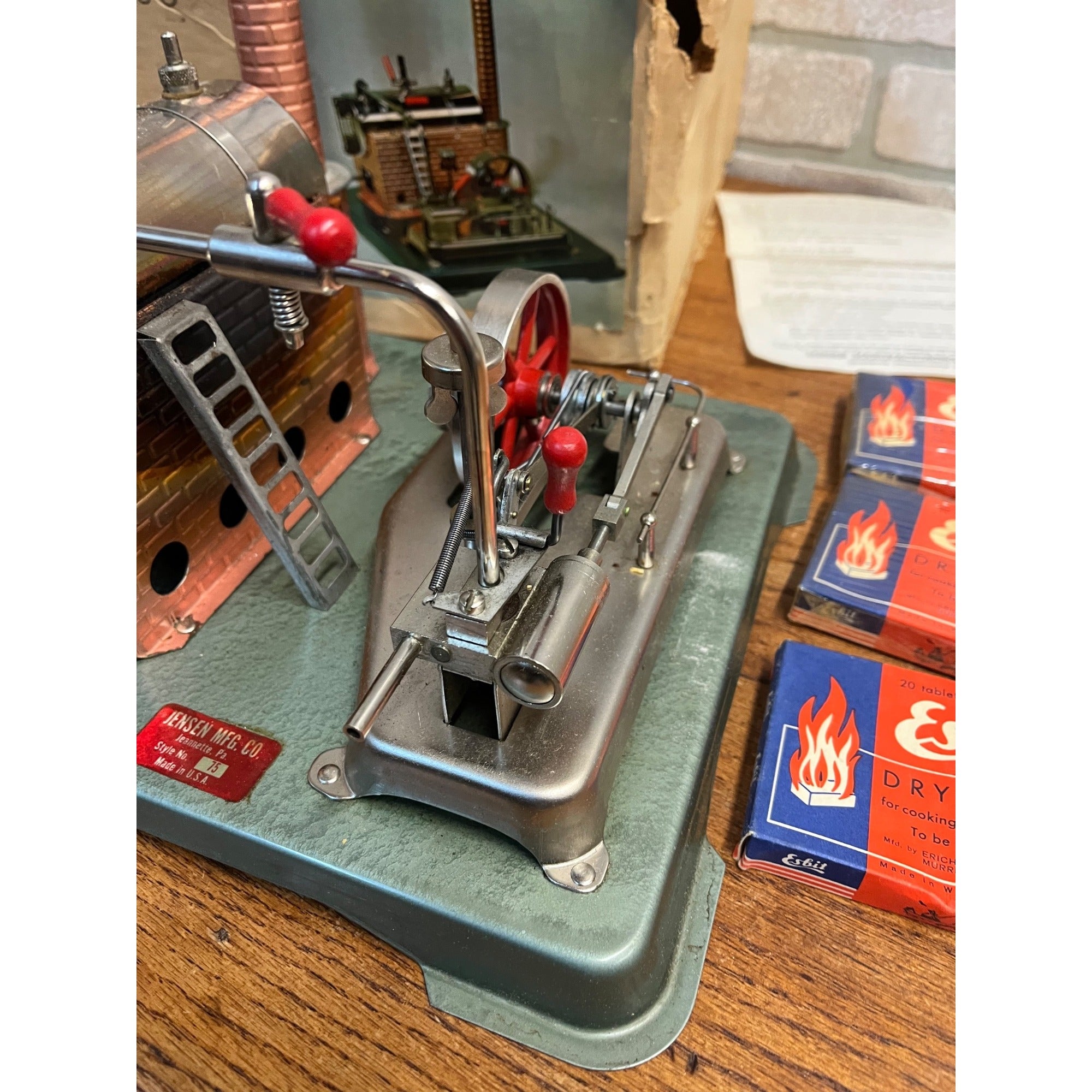 Vintage 1960's Jensen #75 Live Steam Dry Fuel Engine In Original Box Toy