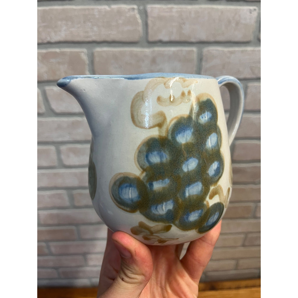 Vintage John B Taylor Louisville KY stoneware Creamer Grape Pattern 4.25" Tall