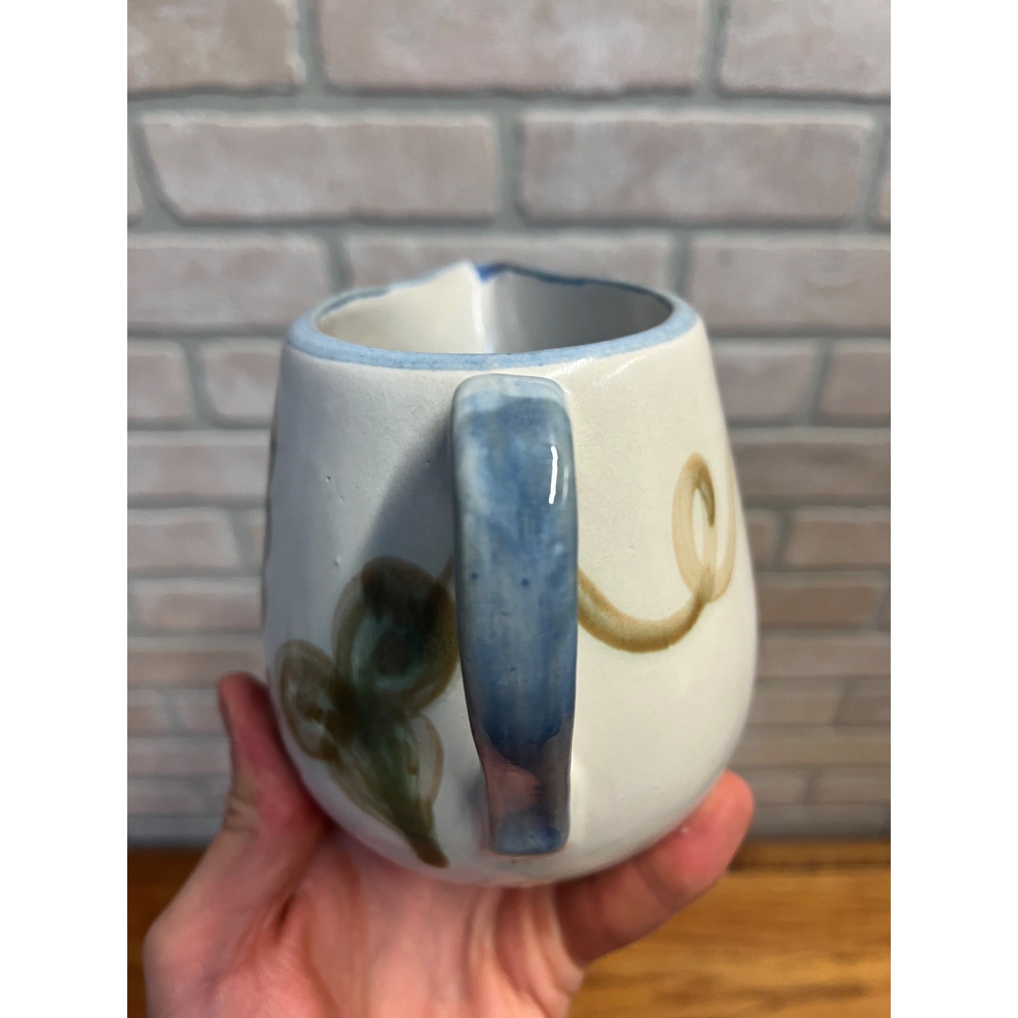 Vintage John B Taylor Louisville KY stoneware Creamer Grape Pattern 4.25" Tall