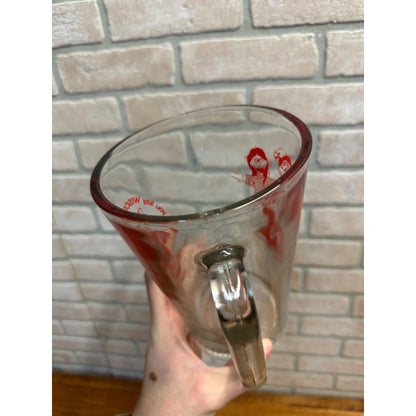 Vintage Stone Hearth Madison Wisconsin Mad City Bucky Badger Glass Pitcher 30oz Mug