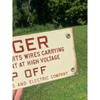 Vintage Pacific Gas & Electric Porcelain Danger Keep Off Tower Sign Industrial