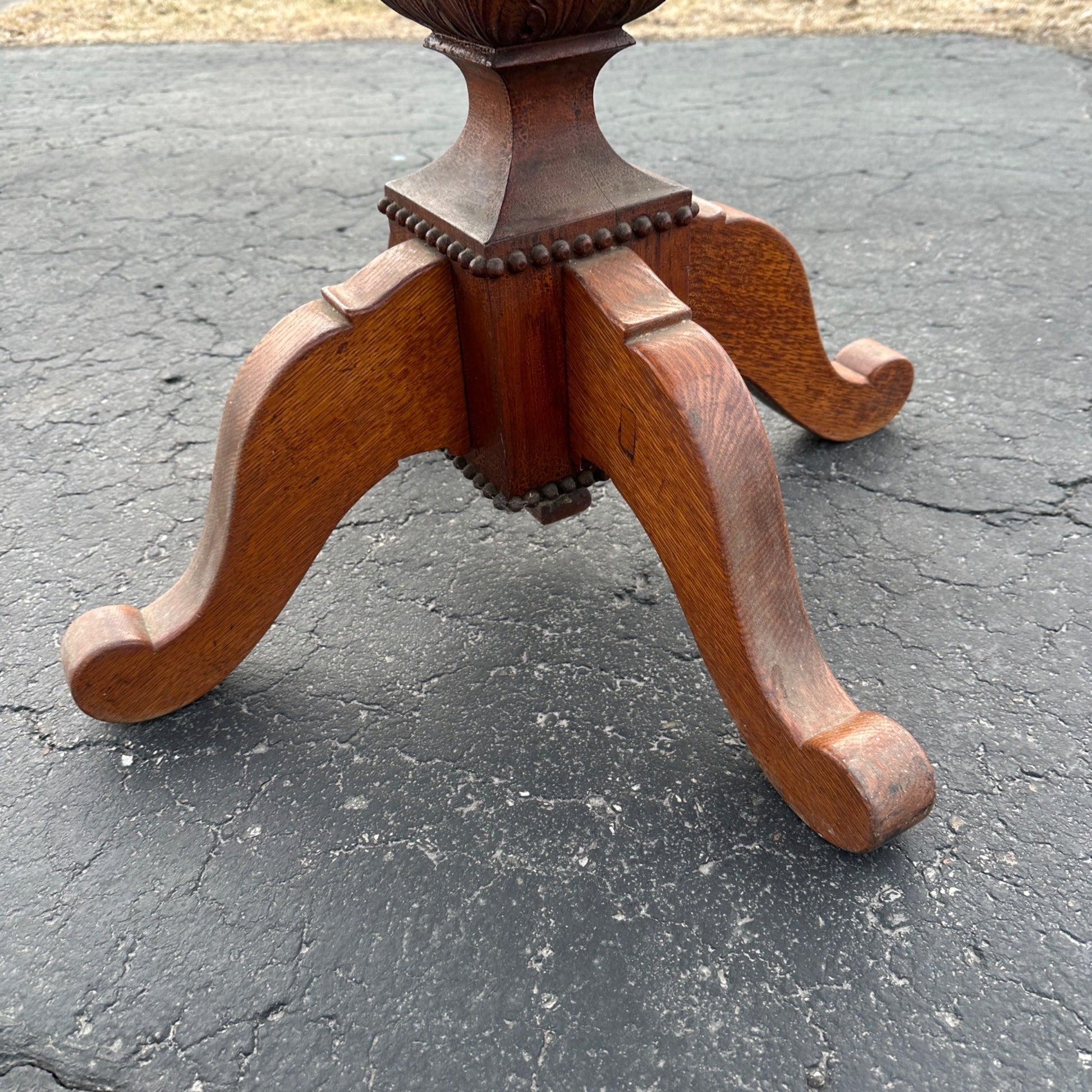 Antique 19th Century Parlor Plant Gaming Table Ornately Carved