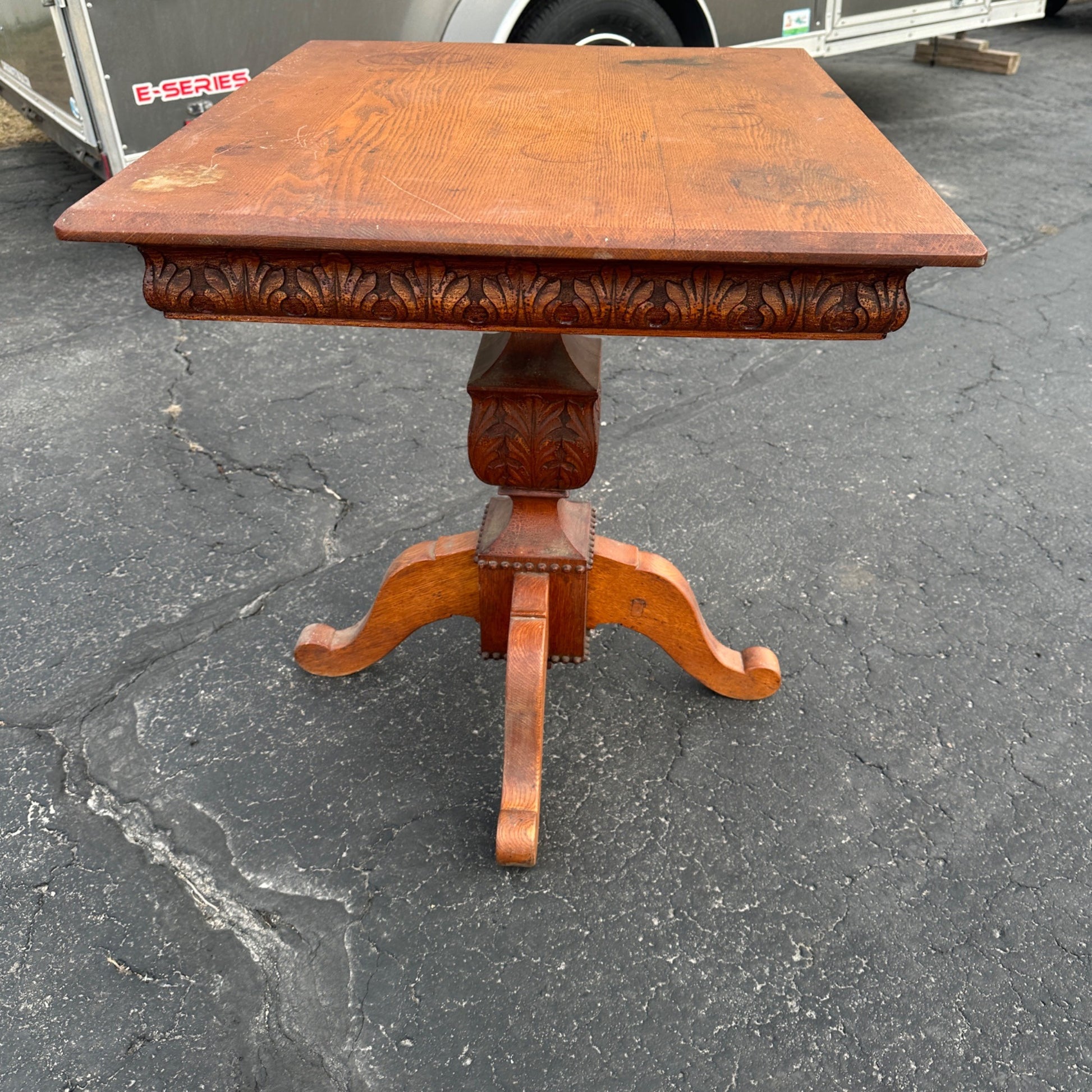 Antique 19th Century Parlor Plant Gaming Table Ornately Carved